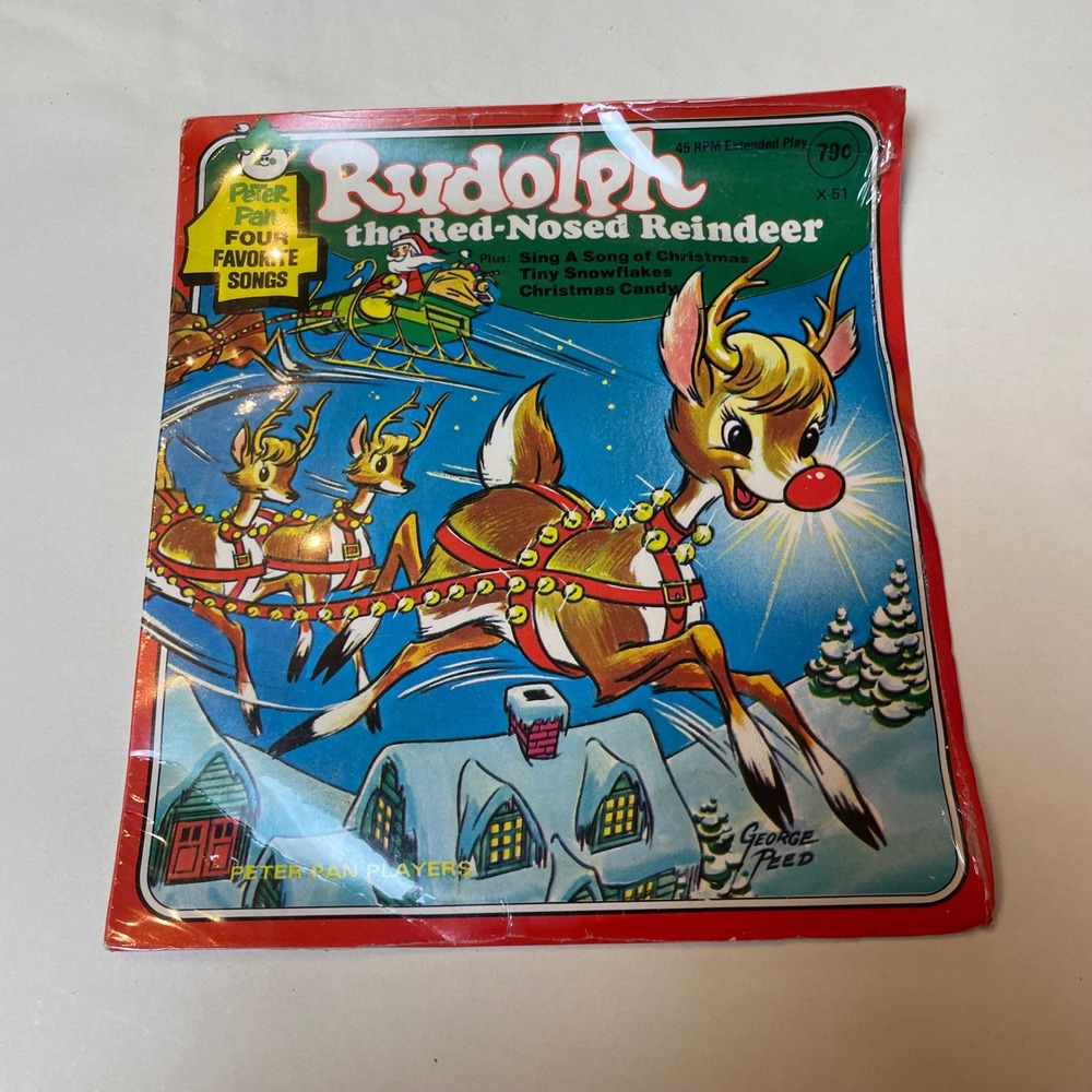 Vintage Rudolph‎ the Red Nosed Reindeer Peter Pan 45 RPM Record Sealed